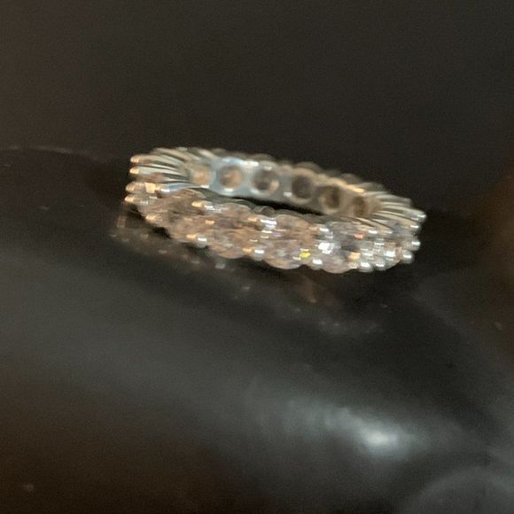 Charter Club Silver Plated Baguette Stone Band Ring free gift with each purchase - Picture 3 of 6